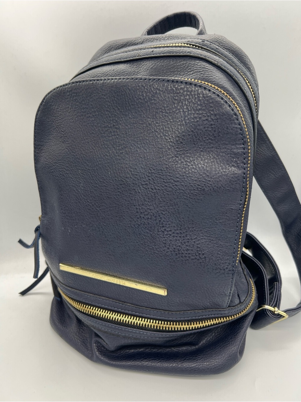 Steve Madden Navy Backpack with Gold Hardware